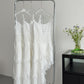 White holiday suspender dress 2025 irregular cake skirt waist long skirt R2058