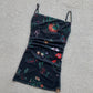 American retro pure desire hot girl small floral slut collar mesh suspender skirt waist hip dress R3085
