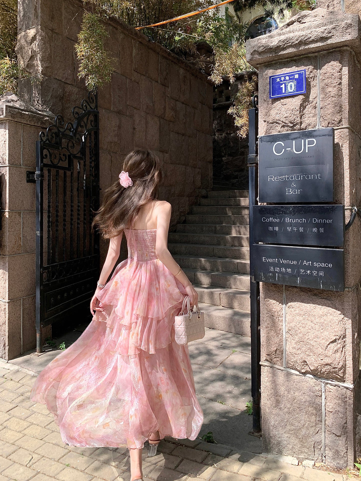 Holiday fairy floral dress beautiful summer long dress R3871