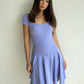 Elastic sexy low-cut square neck waist dress new summer style temperament slim ballet skirt R3073