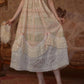 French court style empire dress printed lace dress cotton R5072