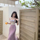 Beautiful little skirt purple flower sling dress beautiful waist hip skirt R0656