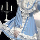 Gothic style decoration female lolita blue and white dress female cute daily dress OP princess dress R1678