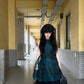Forest style outfit retro green mesh sleeveless vest dress beautiful skirt R0738