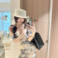French retro floral one-shoulder dress feminine waist slimming hip short skirt R3593