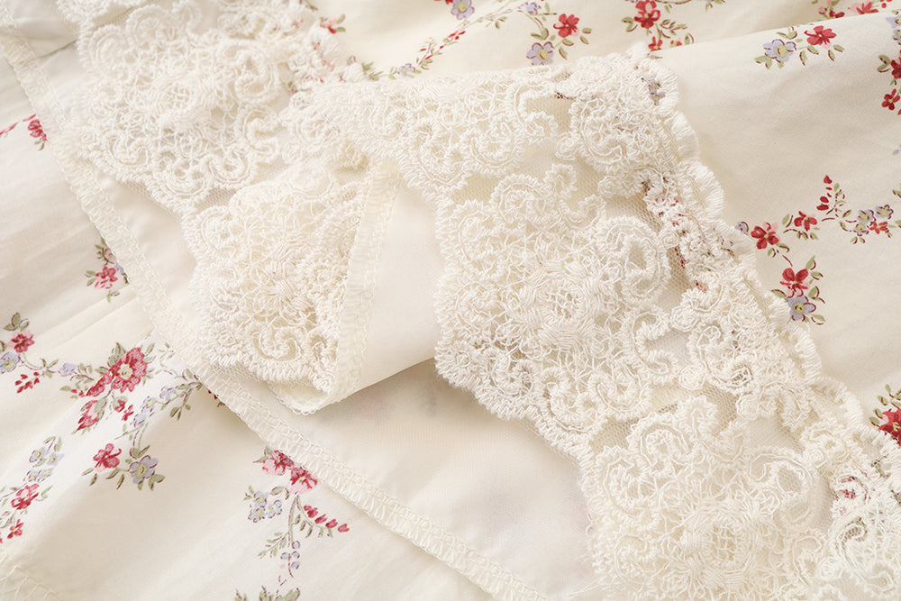 Tea break French lace floral suspender dress 2025 new princess puffy skirt R0025