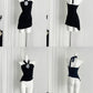 Hot girl halter neck dress female summer 2025 new black tube top irregular flower skirt R0122