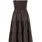 Hepburn style retro plaid suspender skirt long 2025 new design niche high waist dress R0158