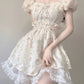 Tea break French floral dress 2025 new design niche sweet puff sleeve princess puffy skirt R0175