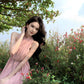 Pink sleeveless halter dress gentle style super beautiful dress R0727