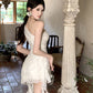 Birthday dress high-end party dress niche irregular chiffon off-shoulder dress R1806