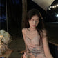 Beach vacation Sanya travel outfit sexy backless suspender beach dress R1455