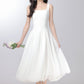 French gentle style white suspender dress women's clothing 2025 new long skirt R1977