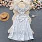 French pure desire high-grade floral dress slim temperament super fairy slit long skirt R2144