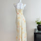 Summer French V-neck floral dress with slim waist and chiffon long skirt R2125