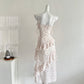 Summer sweet floral waist slim dress R2126