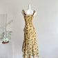 Retro three-dimensional flower decoration ruffled floral skirt R2130
