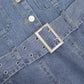 Denim skirt design halter neck skirt niche short small pleated skirt dress female summer hot girl R0098