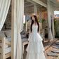 Beautiful little skirt lace splicing cake sling long dress R0778