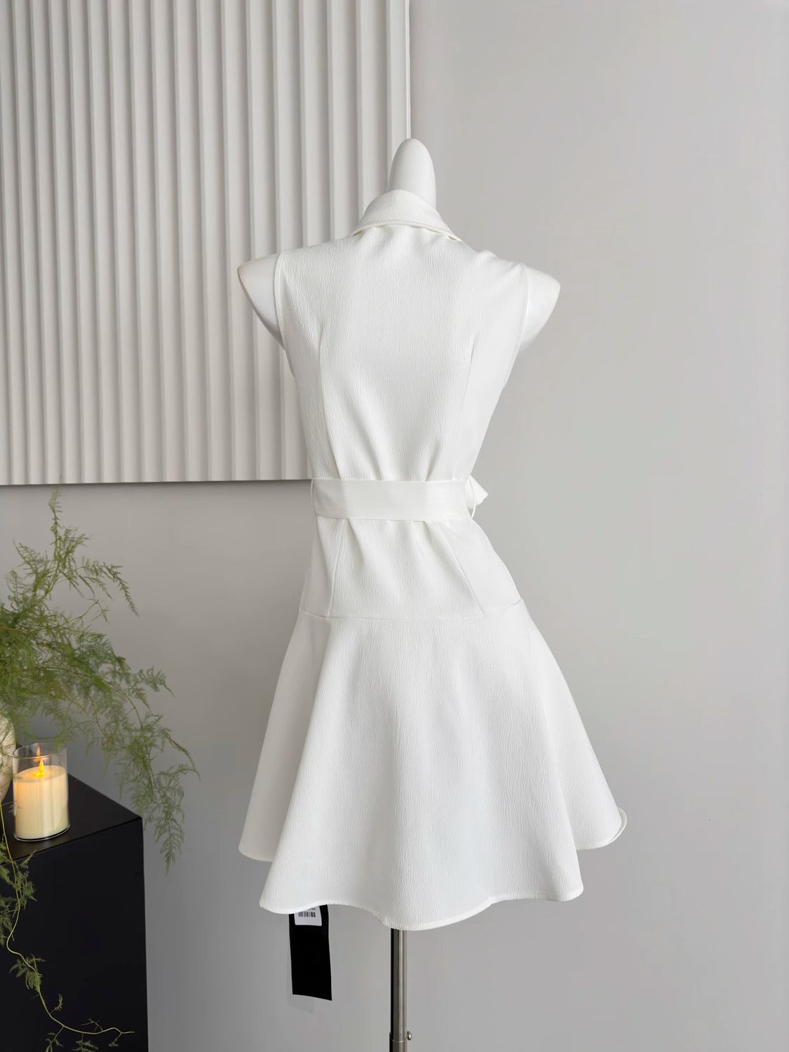White shirt dress new style waist short skirt sleeveless shirt skirt R2007