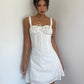 Sexy lace-up tube top suspender dress with design and slim waist and fishbone strappy short skirt R3049