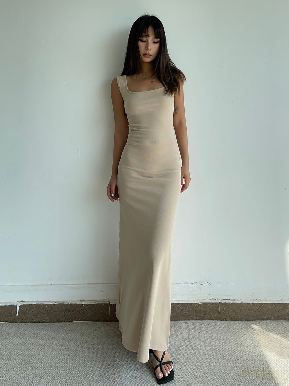 Temperament high-grade pure desire style suspender long skirt female summer new hip fishtail dress R3047