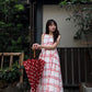 Pink plaid sleeveless dress beautiful age-reducing loose A-line vest dress R0585