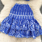 Holiday style suit heavy embroidery hollow ruffle one-shoulder top short skirt two-piece suit R2255