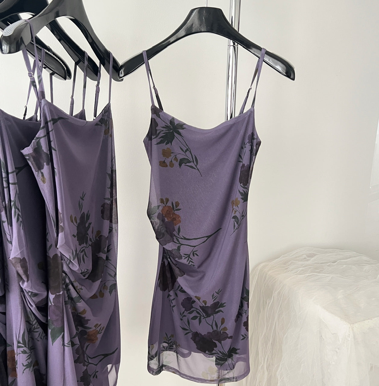 French style slim waist slim long purple dress R2075