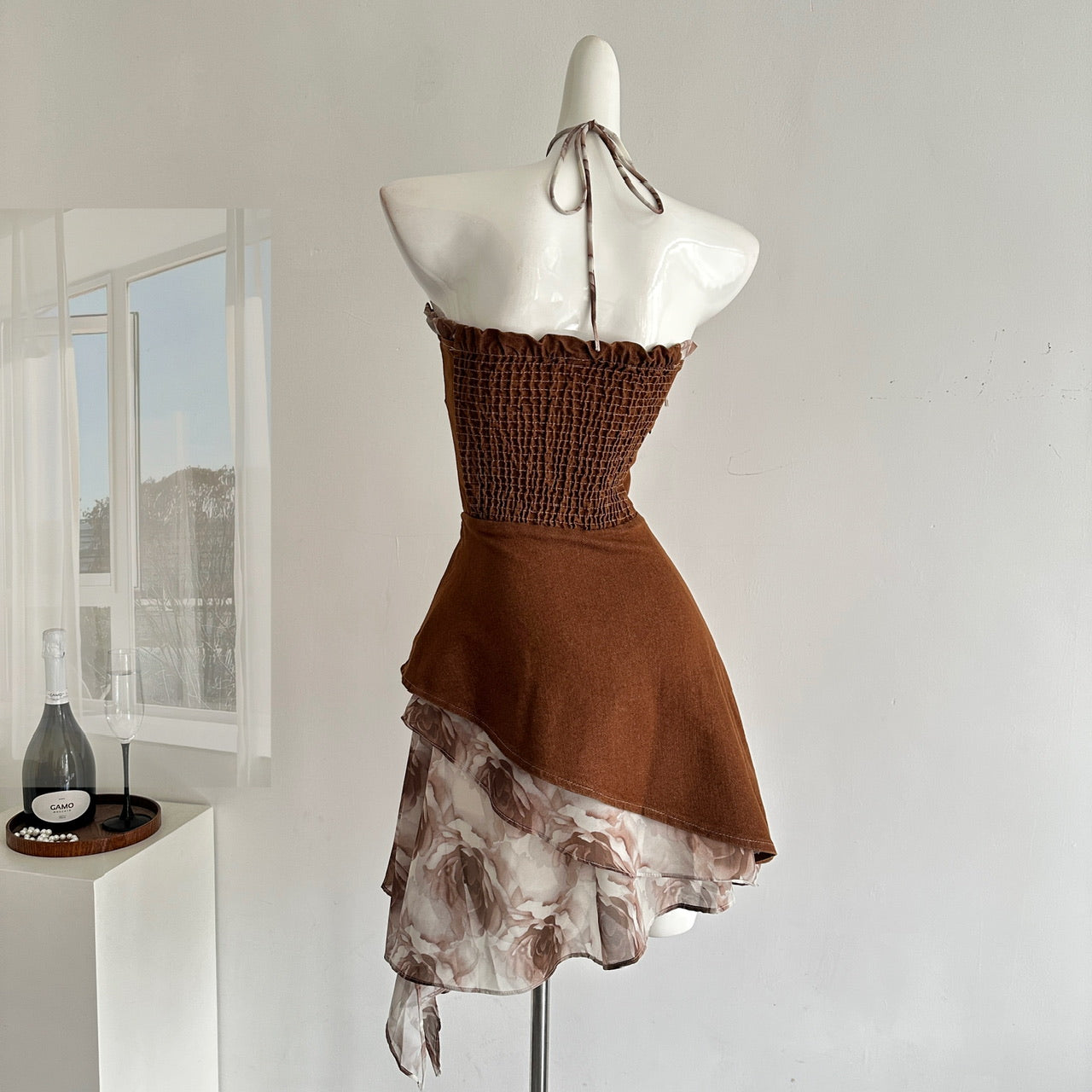 French romantic new design denim tube top dress R2073