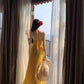 A Line Yellow Long Stunning Evening Gown Party Prom Dress S7265