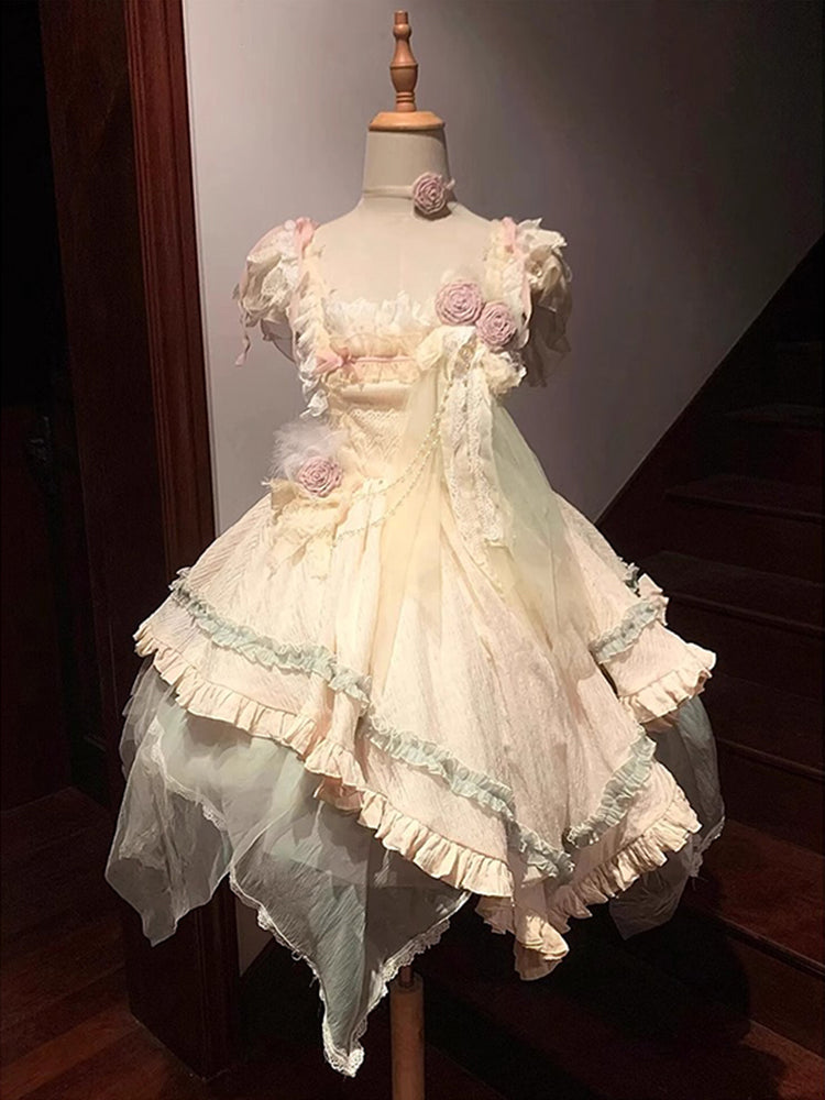 Date battle suit wandering style lolita skirt Lolita JSK dress heavy work R1673