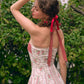 French pastoral red halter dress short petite homecoming dress R5152