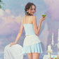 French fresh and sweet design suspender skirt cardigan three-piece homecoming dress R5164