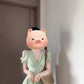 Summer atmosphere at the seaside, beautiful and gentle little skirt, green v-neck puff sleeve dress R0442