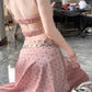 A complete set of backless polka dot suspender top and skirt, salty and mature two-piece suit new style R0445