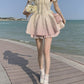Gradient French Square Neck Puff Sleeve Dress Princess Tutu Skirt Petite Birthday Dress R0010