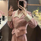 French gentle Chanel style suit skirt high-end suit jacket large swing skirt skirt two-piece suit R1638