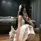 Gentle style floral suspender dress unique loose beautiful small skirt R0634