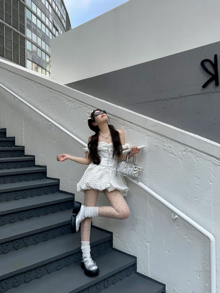 French pure sexy one shoulder tube dress female 2025 summer waist homecoming dress R3023