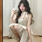 Tube Top Suspender Dress Summer Lace Waist Dress Princess Tutu Short Skirt Homecoming Dress R3015