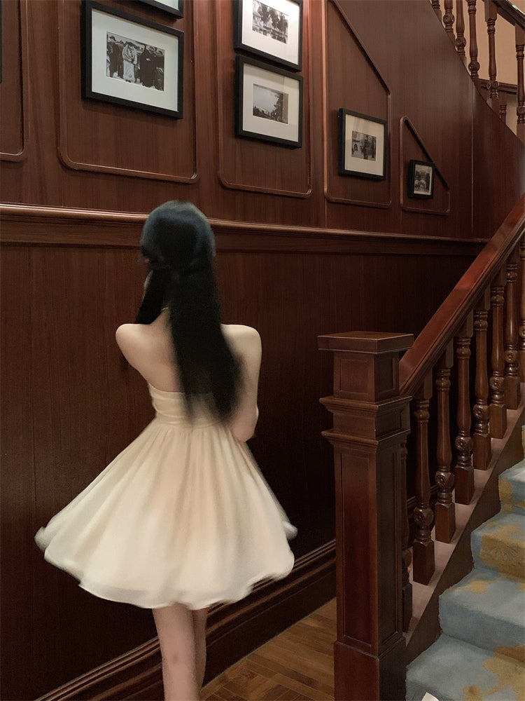 Sexy one-shoulder tube top dress with diamonds R0538