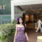 Sexy purple suspender dress with elegant waist and slimming A-line short skirt R0541