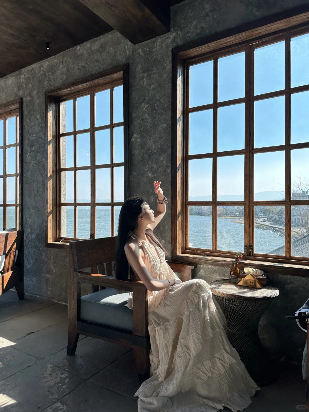 Island style seaside vacation halter neck backless dress Bohemian beach dress R1579