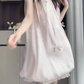 Sweet and fresh sleeveless flower bud dress temperament French A-line skirt for petite R0789