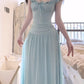 Mint green halter dress with waist and beautiful small skirt R0569