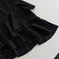 V-neck knitted dress new style ruffled trumpet sleeve slim French little black dress R0135