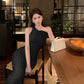 Temperament sleeveless vest dress slim fit hip dress R0559
