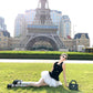 Black sleeveless vest dress with unique temperament and waist A-line puffy skirt R0556