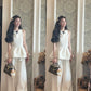 Small suit French sleeveless top straight pants two-piece set a complete outfit R0553